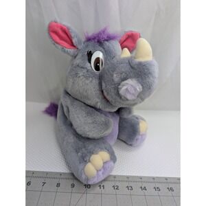Kifaru Rhinoceros Rhino Hand Puppet Plush Purple McGraw Hill Math Stuffed Animal